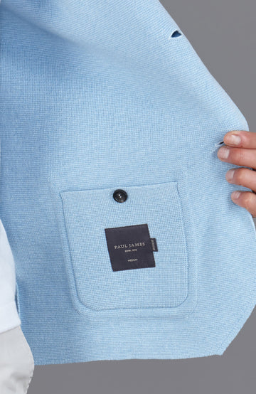 blue mens knitted summer blazer