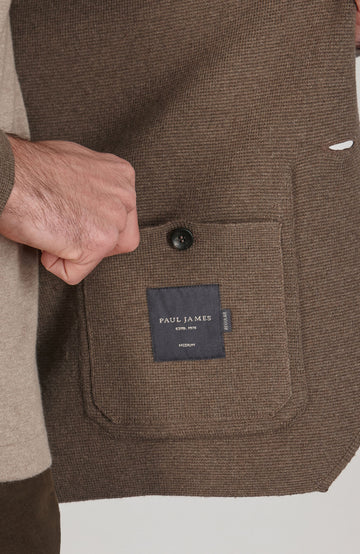 brown mens knitted blazer