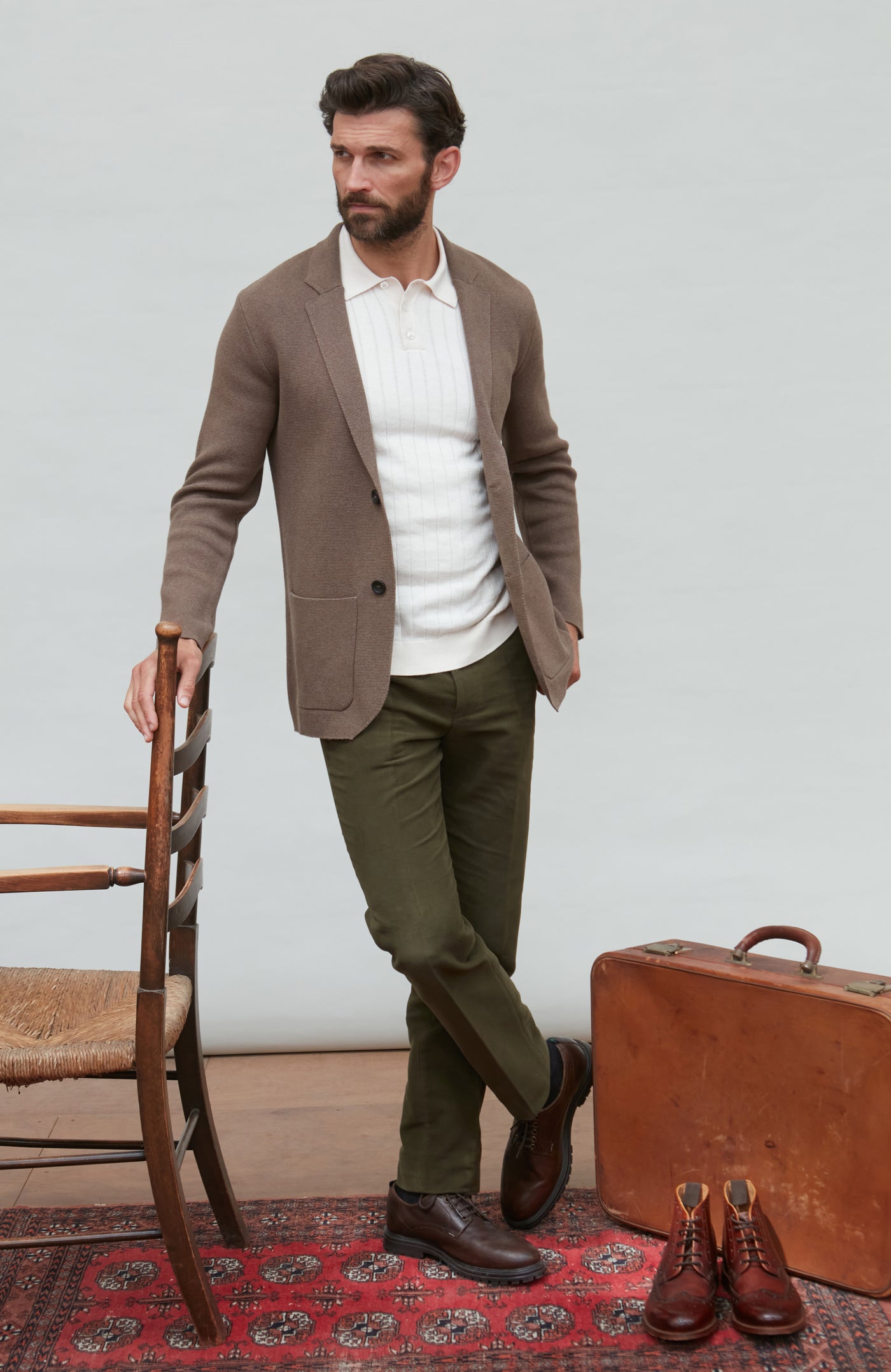 brown mens unstructured blazer