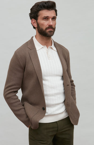 brown mens unstructured blazer