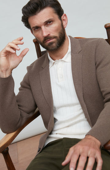 brown mens unstructured blazer