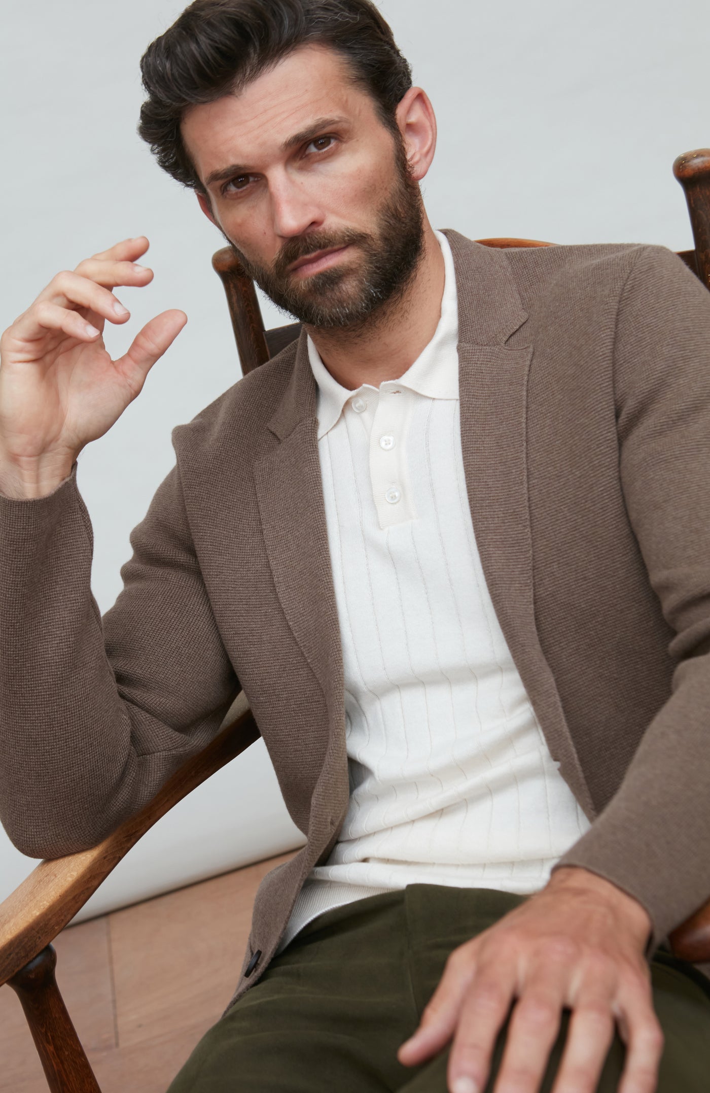 brown mens unstructured blazer