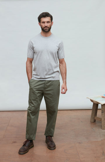 light grey mens knitted t-shirt