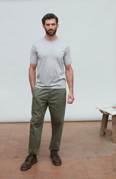 light grey mens knitted t-shirt