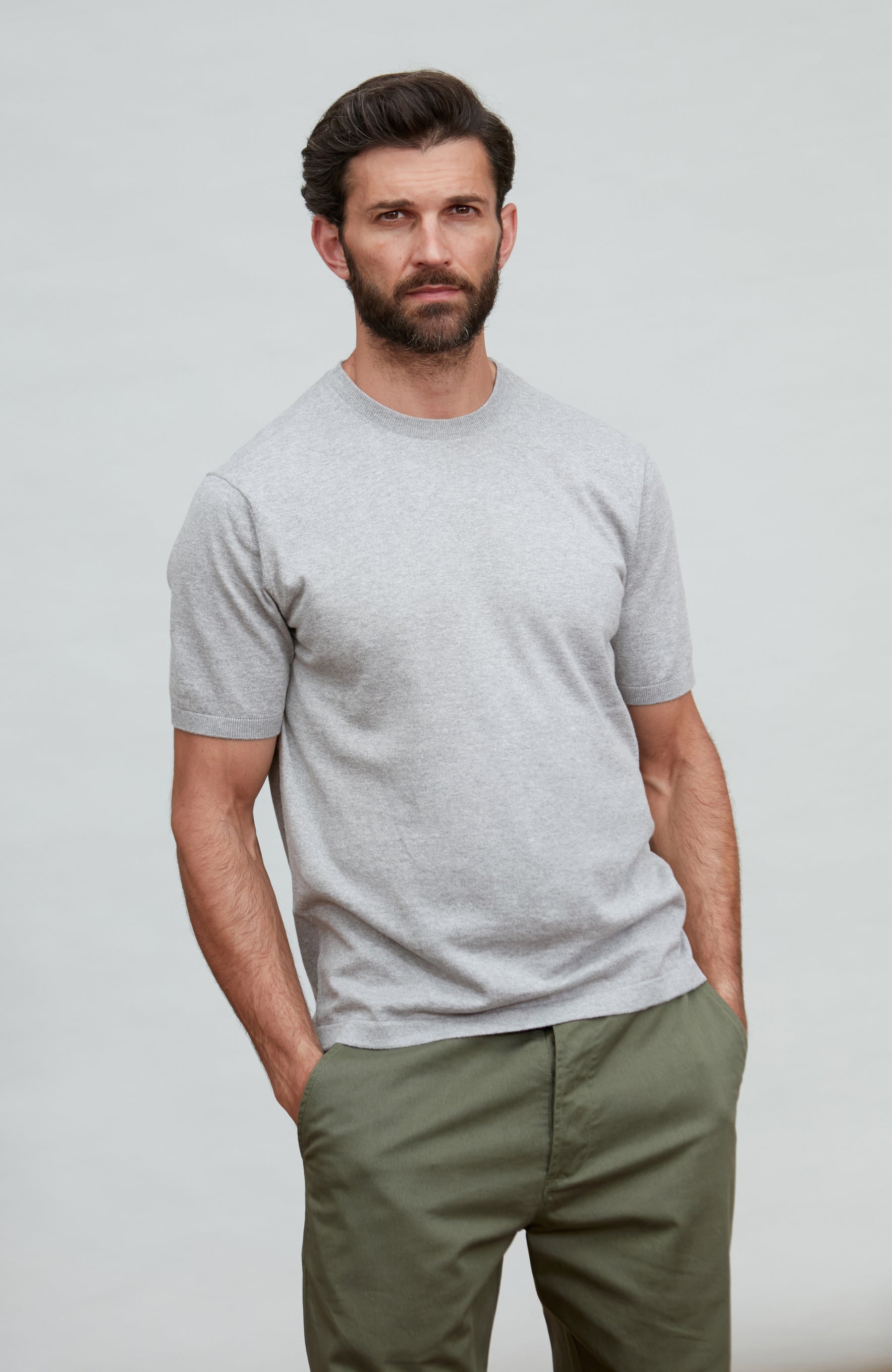Mens Ultra Fine Cotton Knitted T-Shirt – Paul James Knitwear
