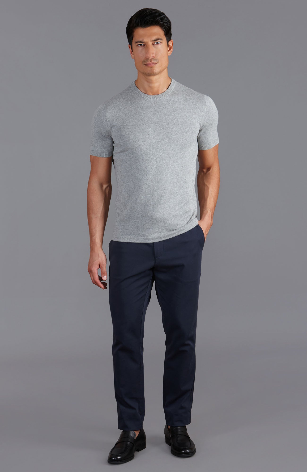 grey mens knitted t shirt