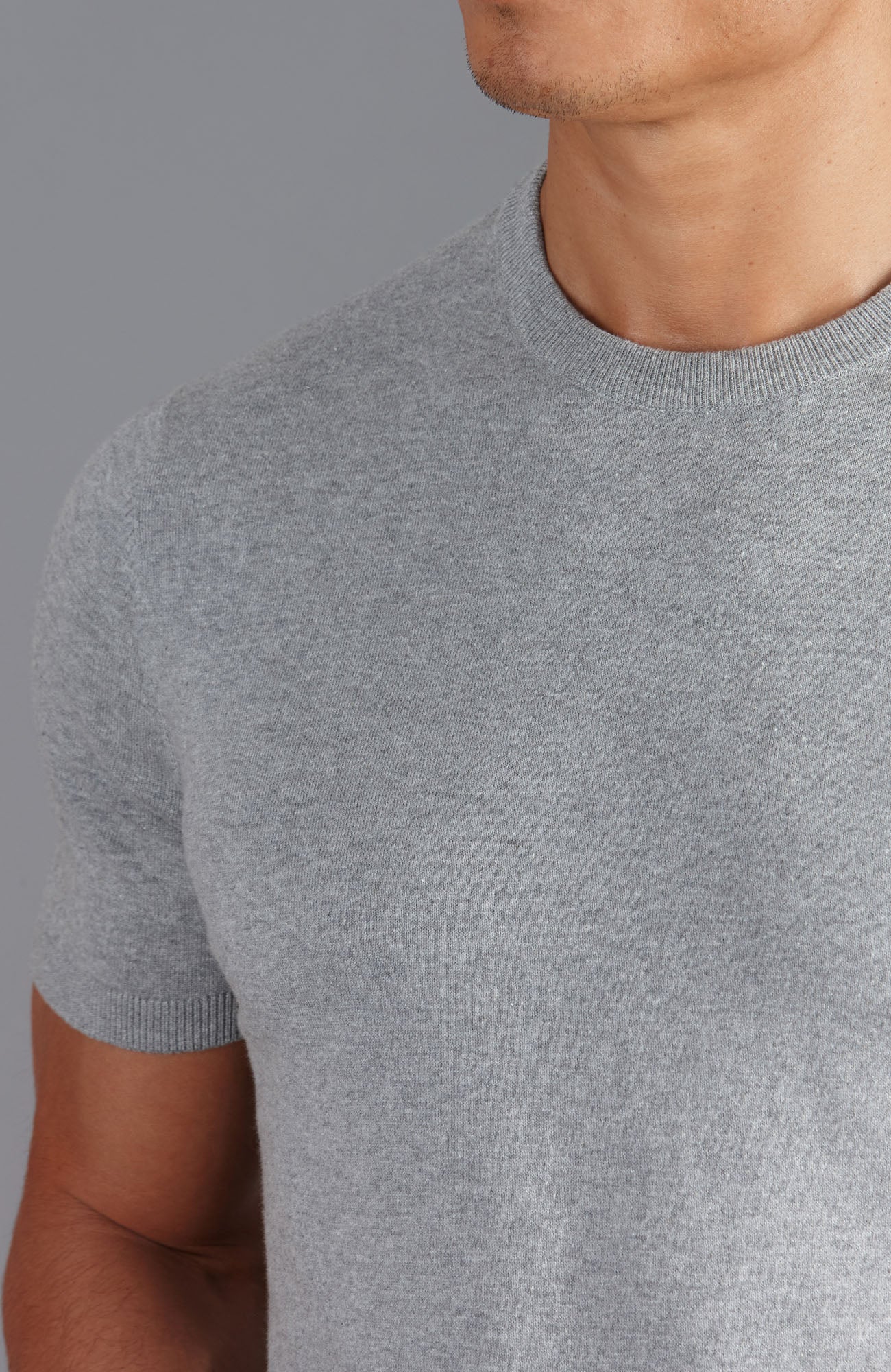grey mens knitted t shirt
