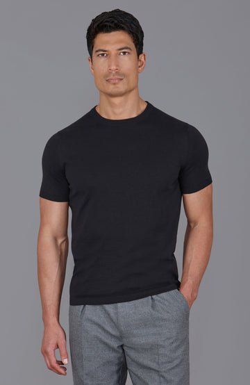 black mens knitted t-shirt
