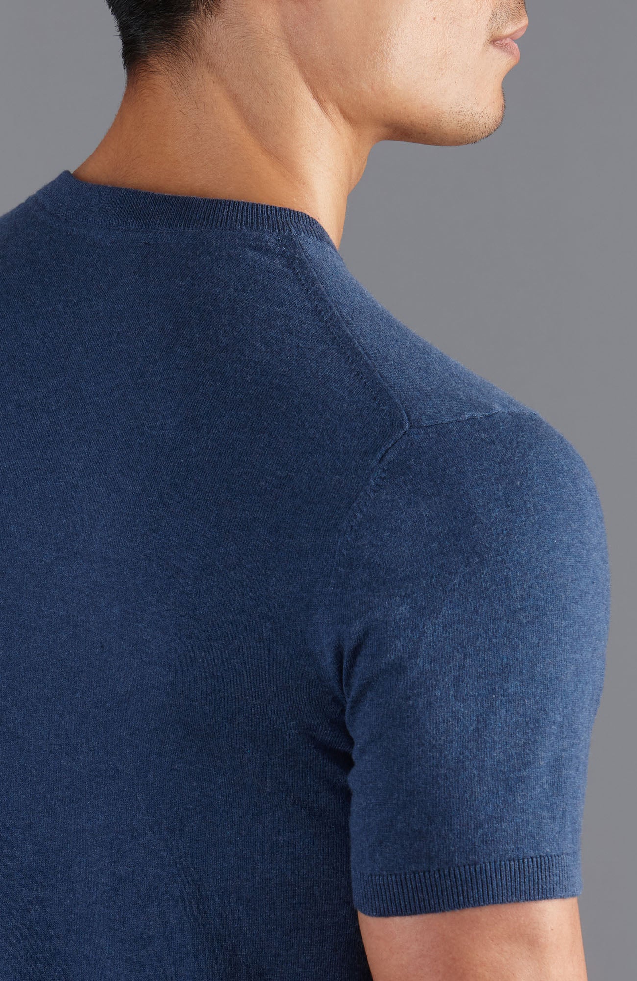 blue mens knitted t shirt