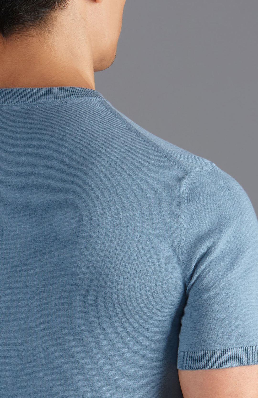 blue mens knitted t shirt