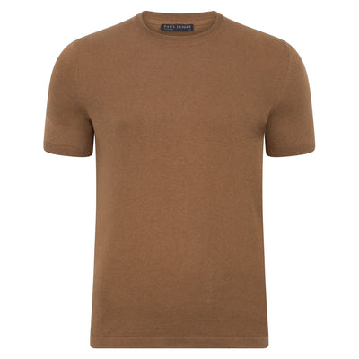 camel mens knitted t-shirt