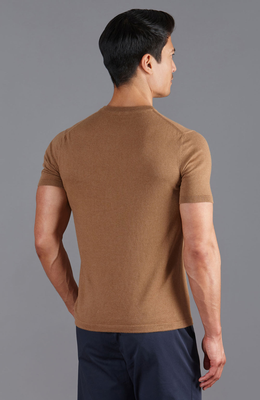 camel mens knitted t-shirt