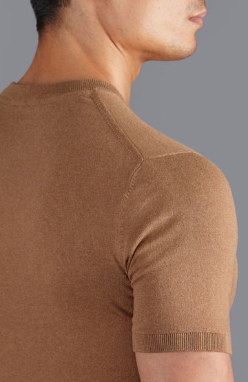 camel mens knitted t-shirt