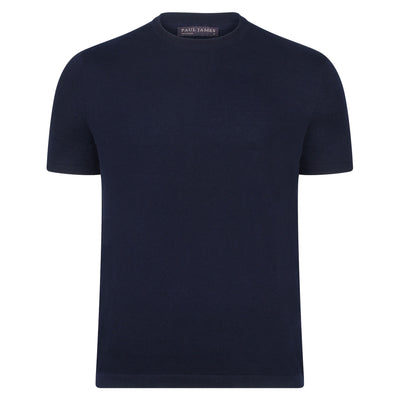 navy mens knitted t-shirt