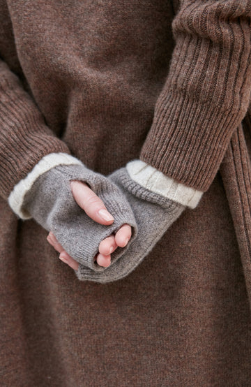 brown womens wool arm warmers