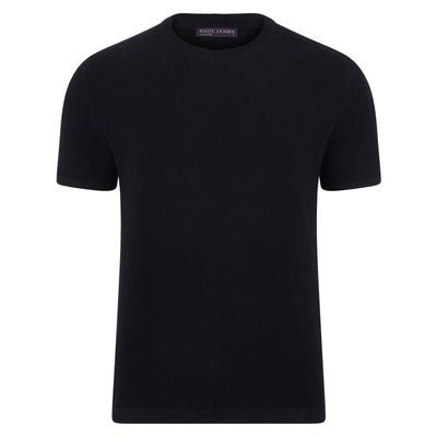 black mens thick knitted t-shirt