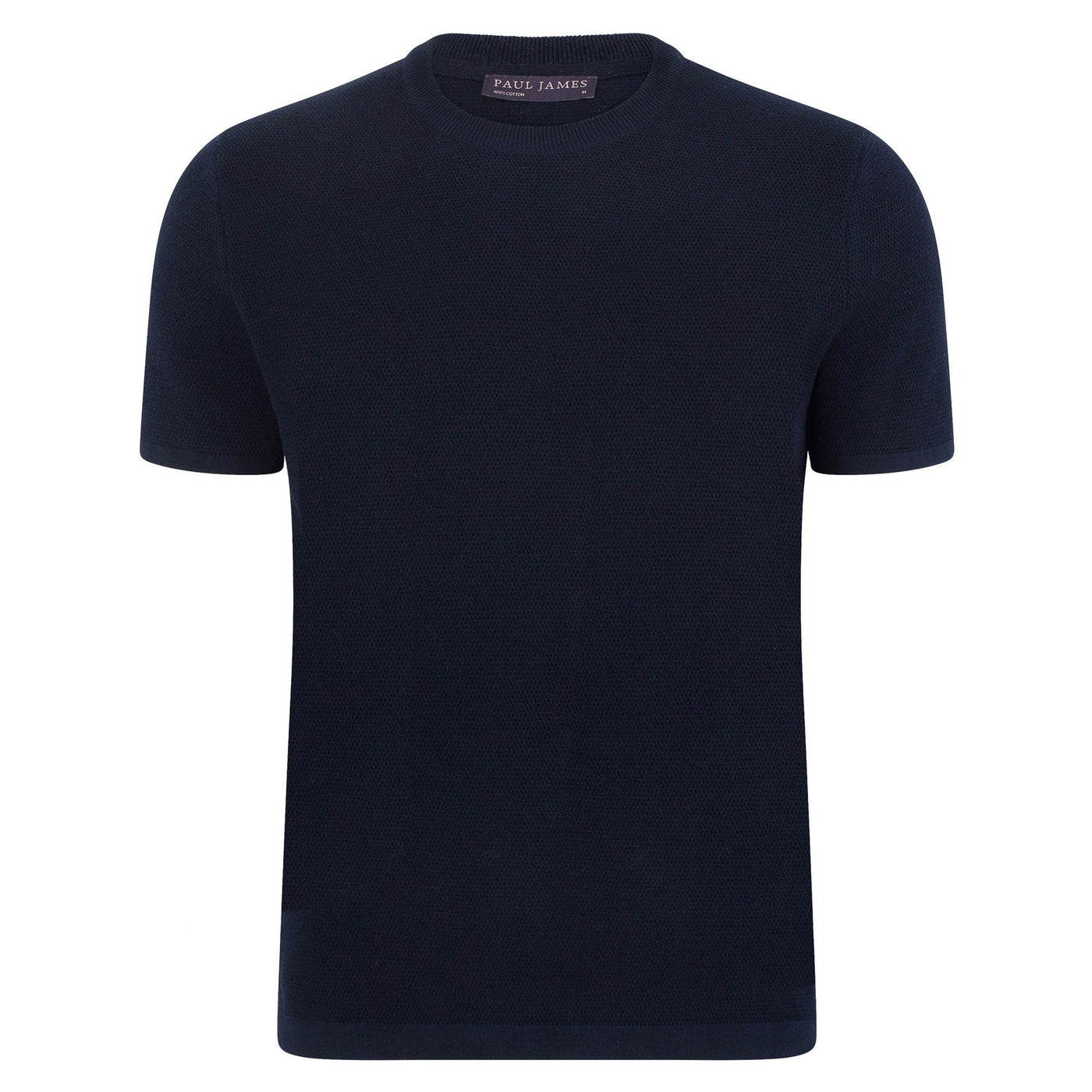 navy mens thick knitted t-shirt