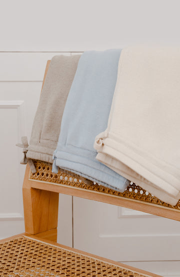 mens knitted shorts on chair by Paul James