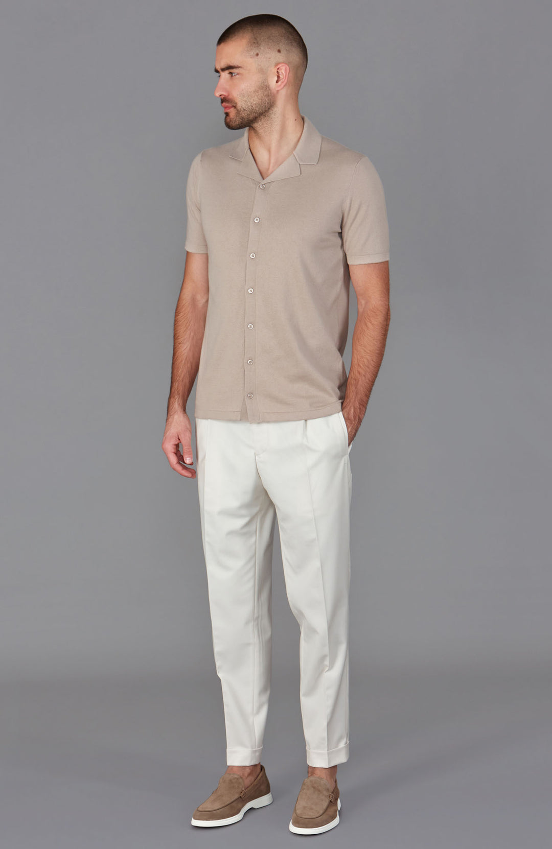 linen mens cuban collar shirt