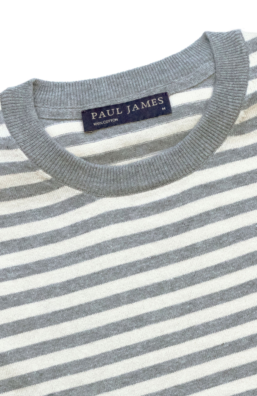 Mens Ultra Fine Cotton Knitted Breton T-Shirt