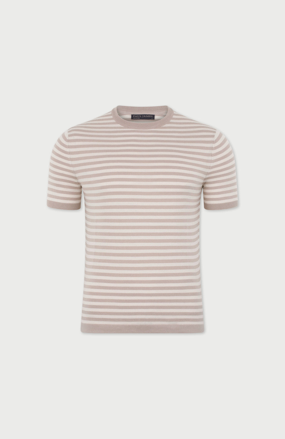 Mens Ultra Fine Cotton Knitted Breton T-Shirt