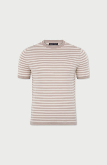 Mens Ultra Fine Cotton Knitted Breton T-Shirt