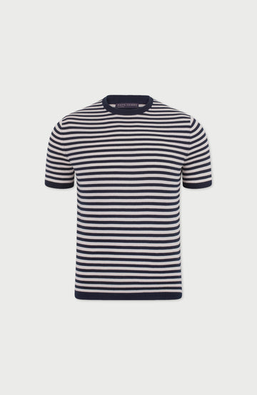 Mens Ultra Fine Cotton Knitted Breton T-Shirt