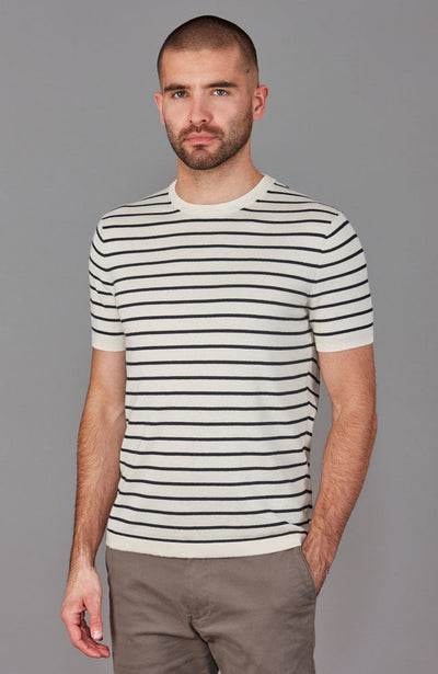 white mens breton pin stripe t shirt