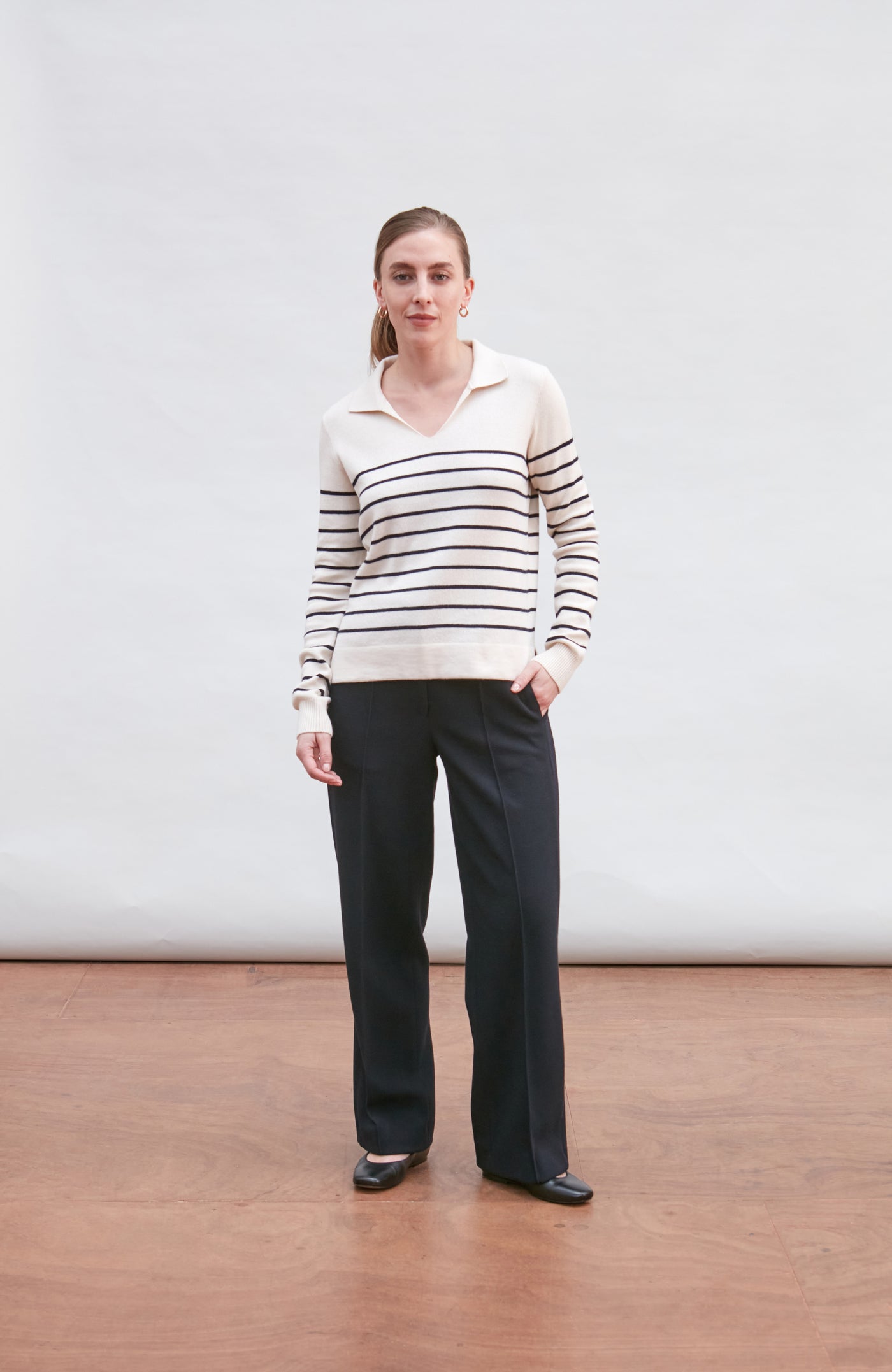 ecru womens breton stripe jumper