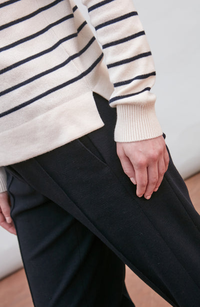 ecru womens breton stripe jumper