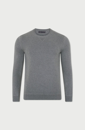 grey mens knitted cotton sweatshirt
