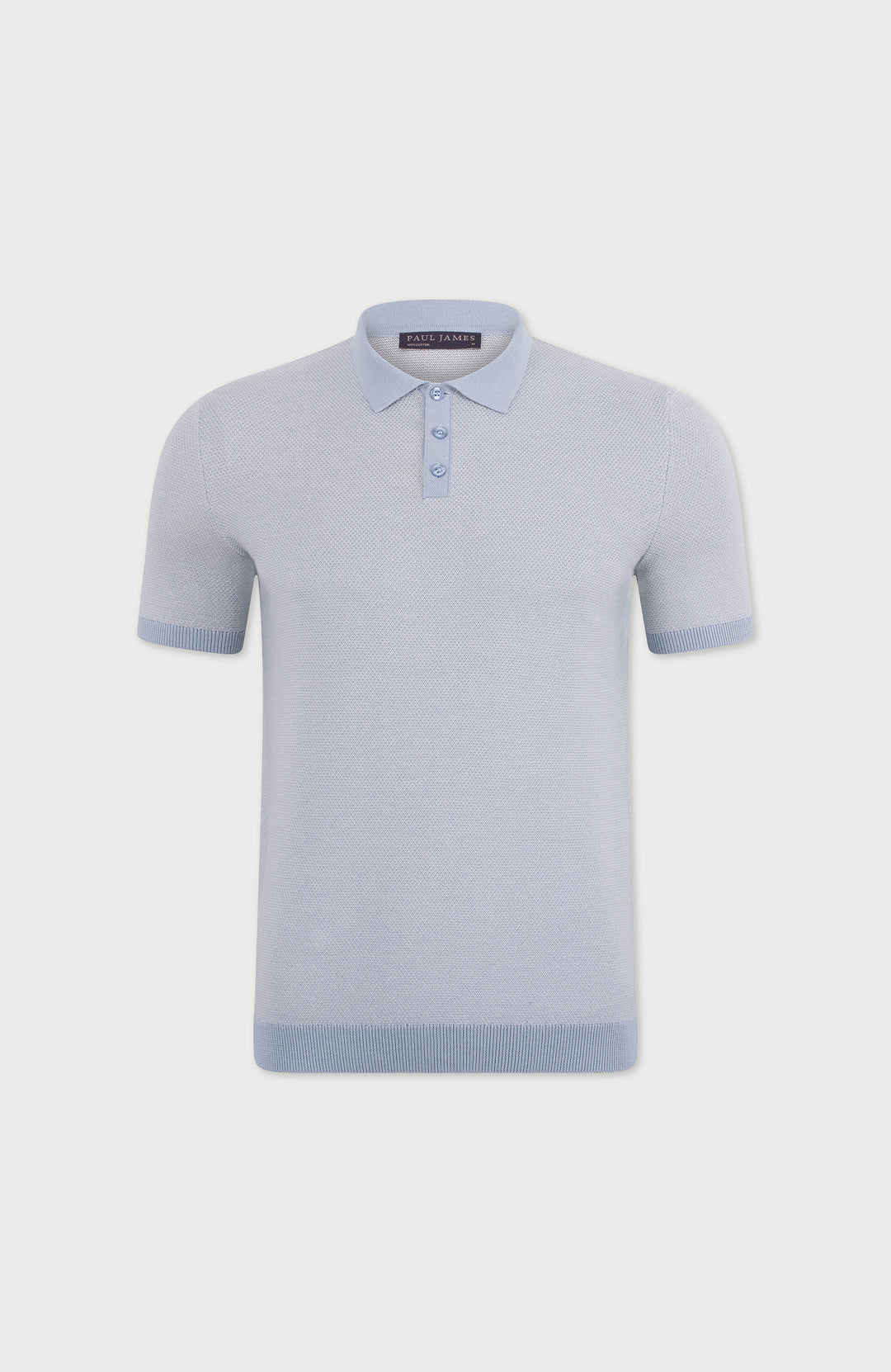 Mens Lightweight Cotton Two Tone Textured Polo Shirt – Paul James