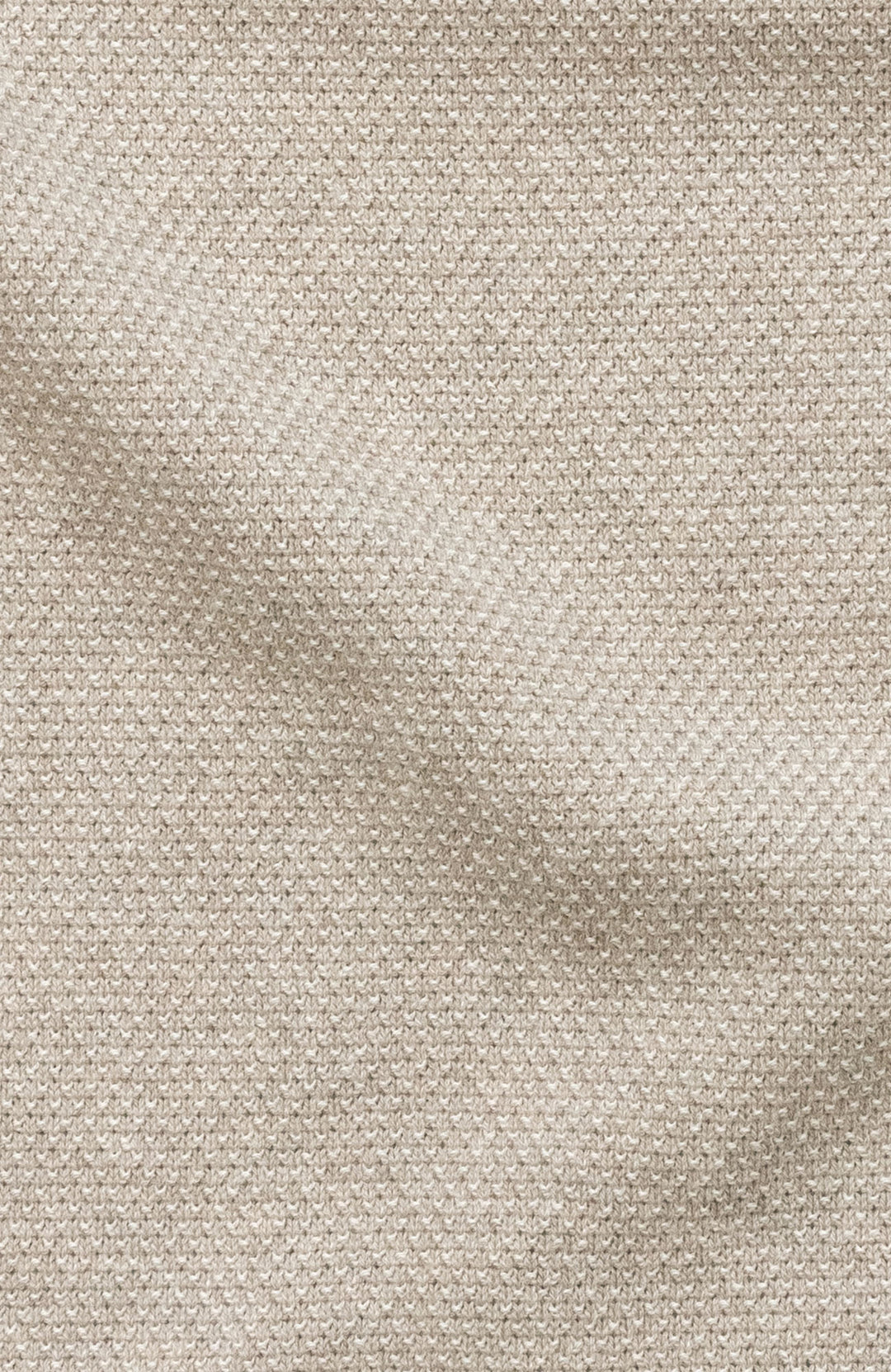 Beige men's textured short sleeve polo shirt by Paul James Knitwear