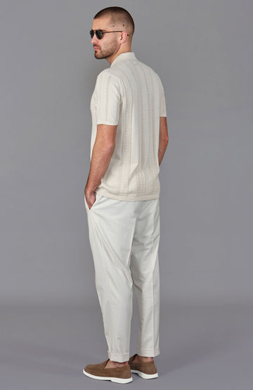 mens open knitted cuban collar shirt