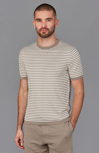 men taupe breton stripe t-shirt