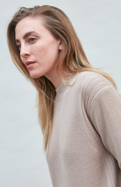 linen womens fisherman rib jumper