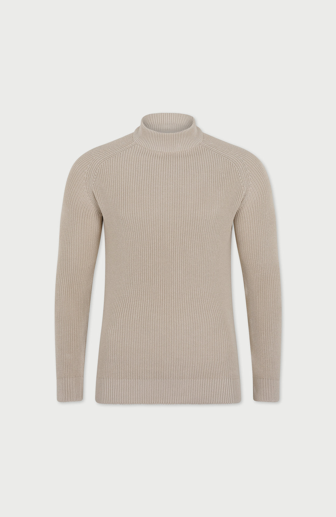 Birch Mens Cotton Ribbed Mock Neck Jumper By Paul James