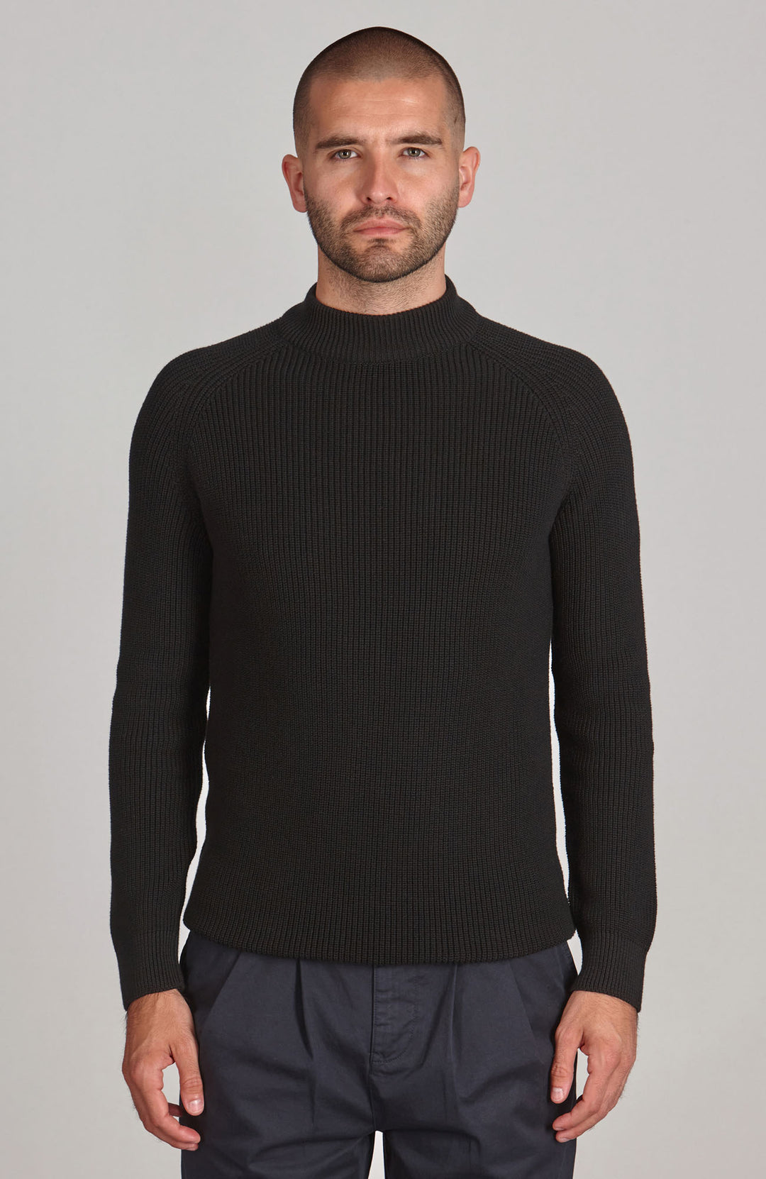 Mock Turtleneck Mens Cotton Roll Neck Mens Midweight Cotton Ribbed