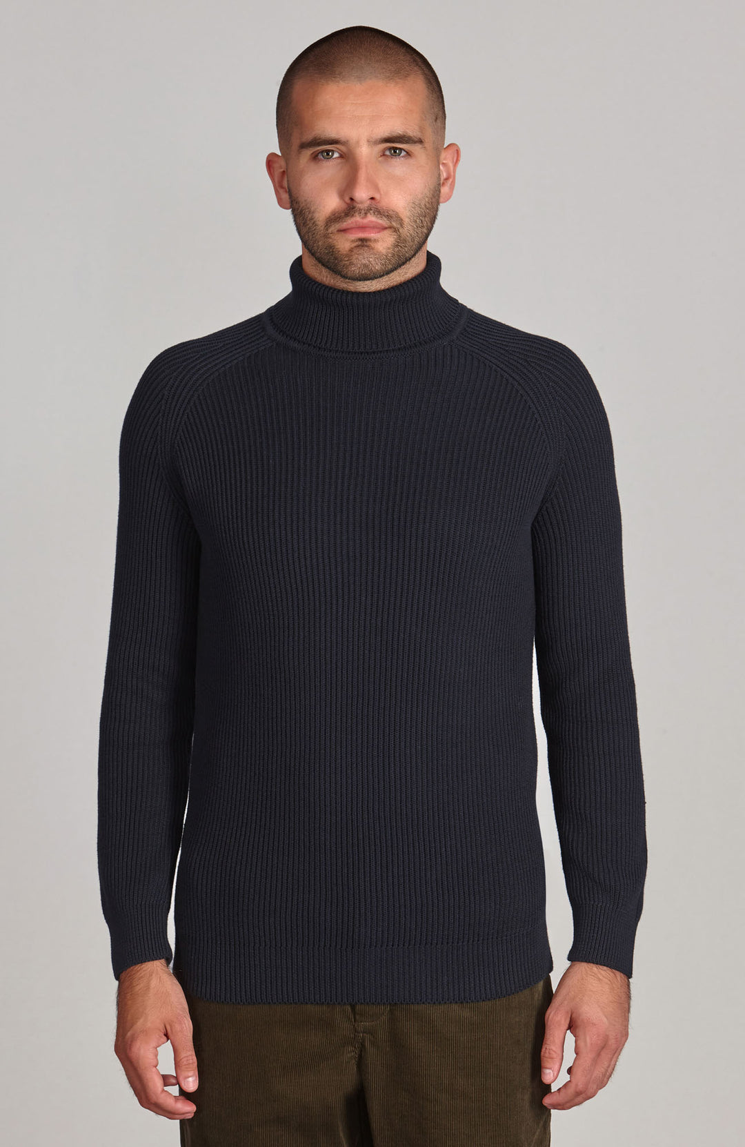 navy mens full cardigan stitch fisherman jumper