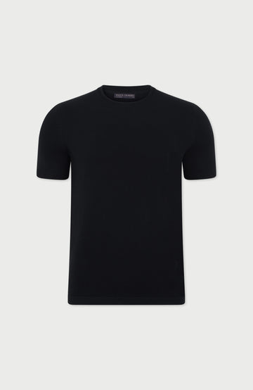 Black Mens Cotton Knitted T-Shirt By Paul James