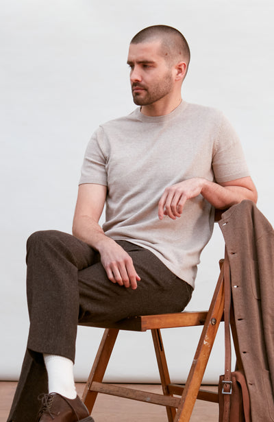 Mens Lightweight Cotton Knitted T-Shirt