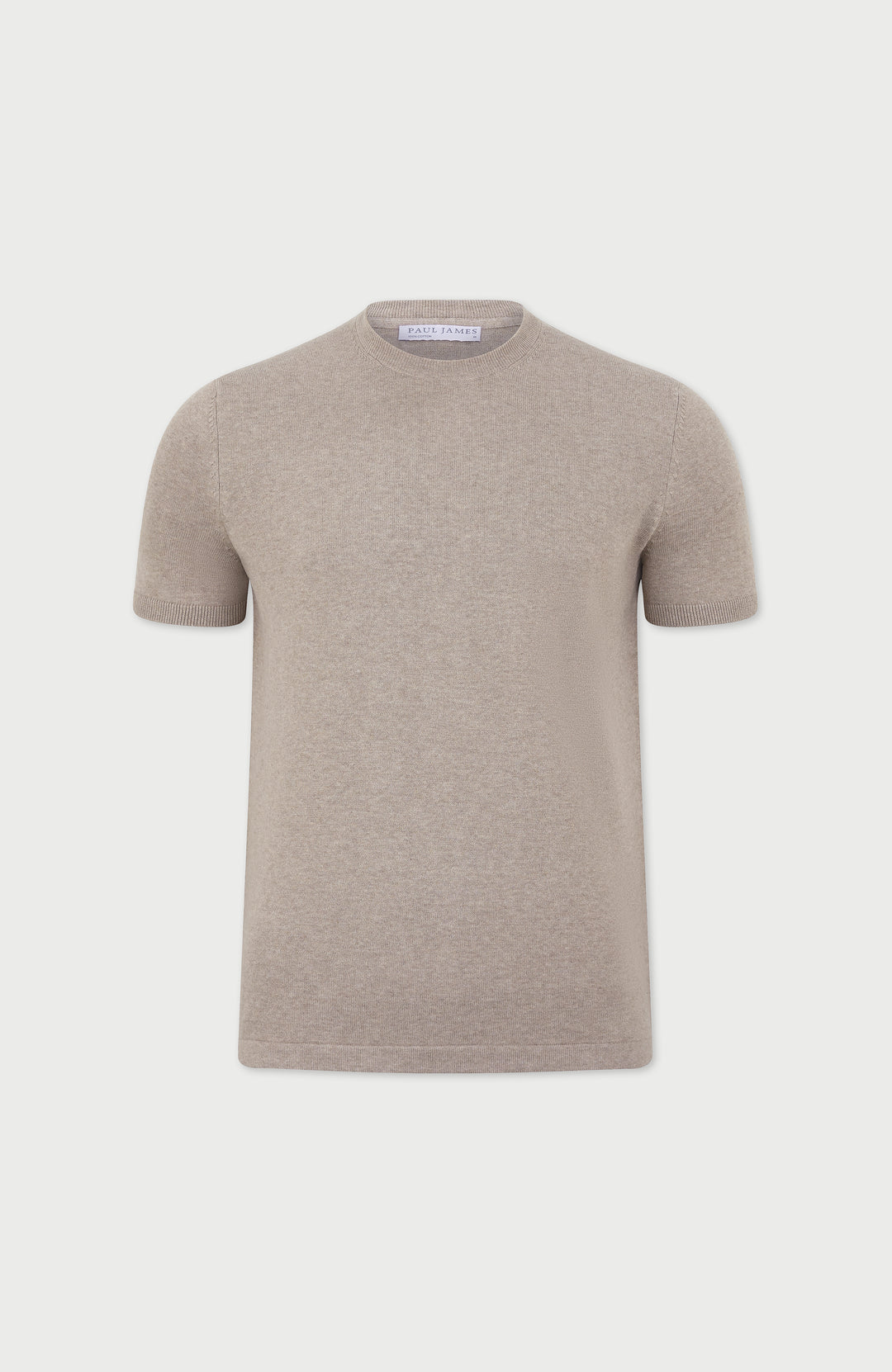 Natural Mens Cotton Knitted T-Shirt By Paul James
