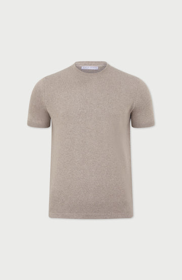 Natural Mens Cotton Knitted T-Shirt By Paul James