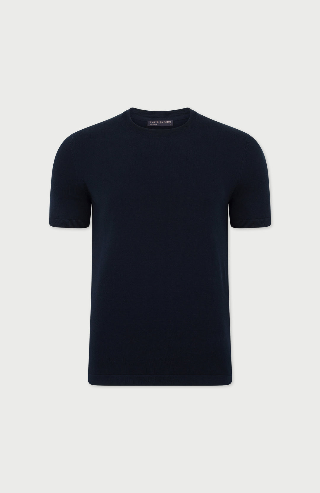 Navy Mens Cotton Knitted T-Shirt By Paul James
