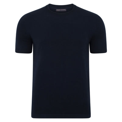 navy mens knitted t-shirt
