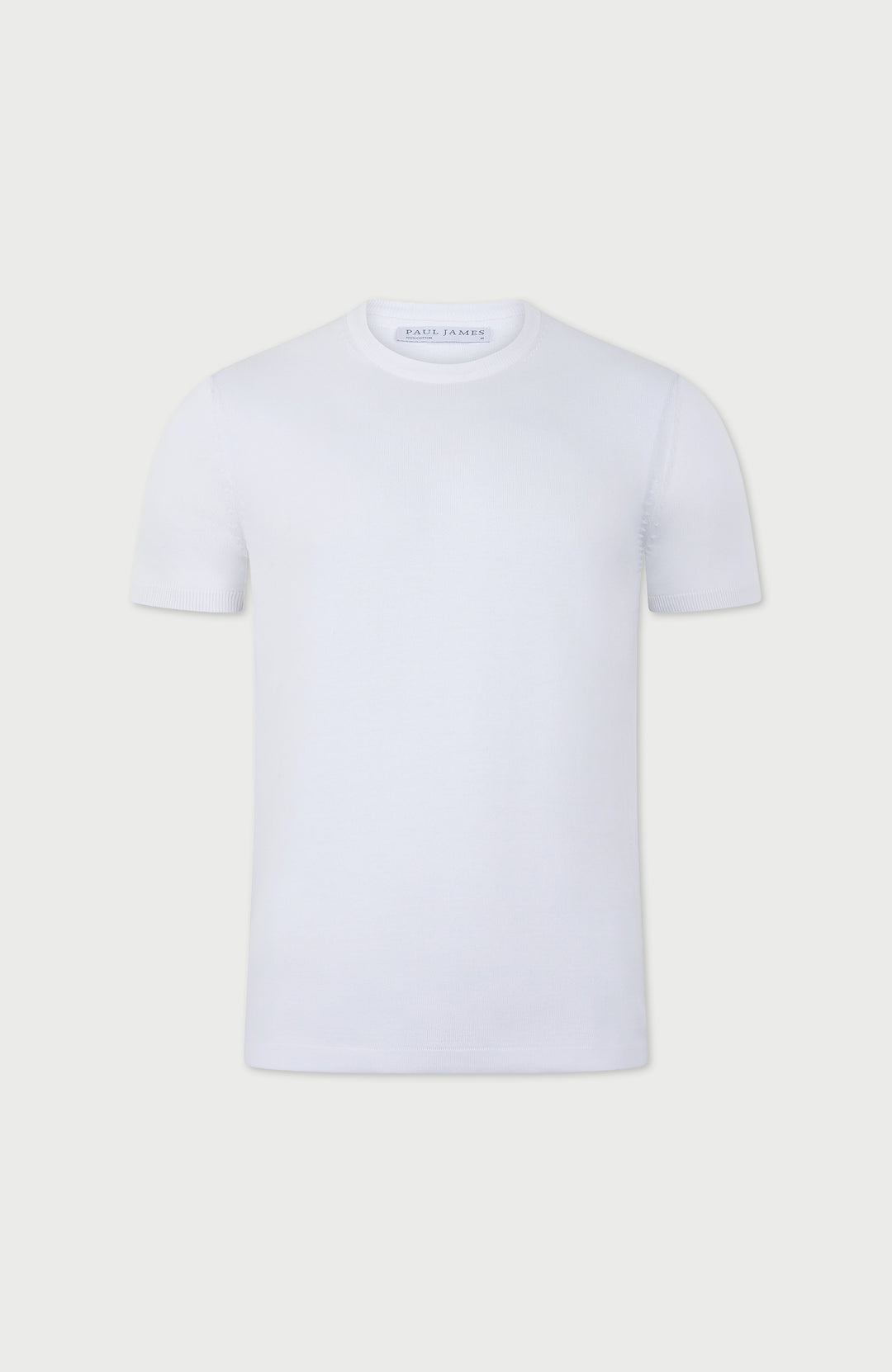 White Mens Cotton Knitted T-Shirt By Paul James