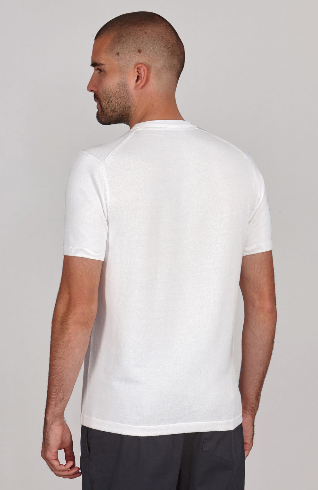 White mens cotton t-shirt by Paul James