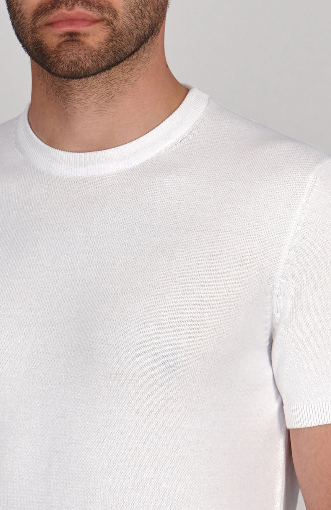 White mens cotton t-shirt by Paul James
