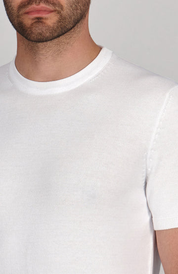 White mens cotton t-shirt by Paul James
