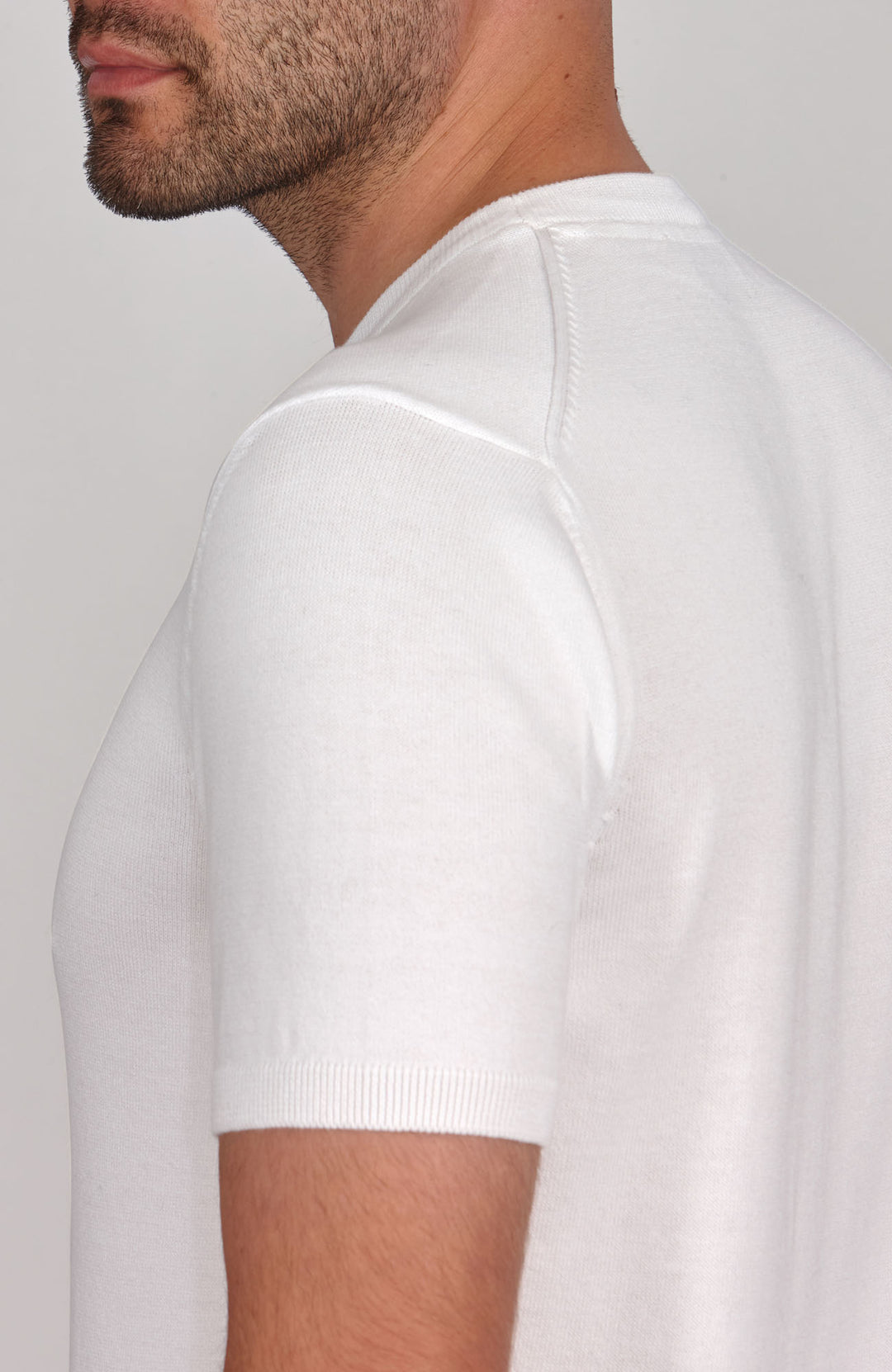 White mens cotton t-shirt by Paul James